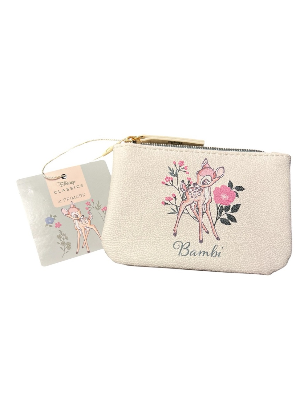 Primark Cream Bambi Floral Zip Pouch